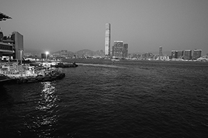 Victoria Harbour and Kowloon viewed from Sheung Wan, 6 February 2016