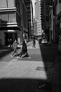 Street scene at the junction of Jervois Street and Cleverly Street, Sheung Wan, 7 February 2016