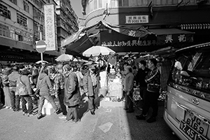 Street scene at the junction of Kweilin Street and Ki Lung Street, Sham Shui Po, 8 February 2016