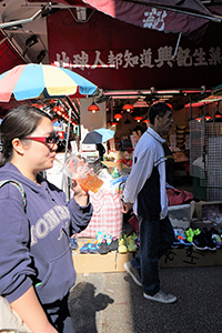 Street scene at the junction of Kweilin Street and Ki Lung Street, Sham Shui Po, 8 February 2016