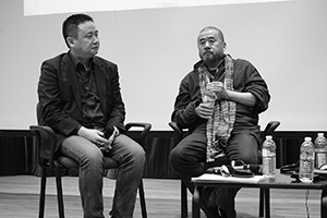 Curator Pi Li and artist Zhang Peili, in conversation at HKU, Pokfulam, 23 February 2016