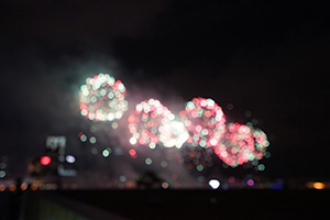 Lunar New Year fireworks display viewed from the Central harbourfront, 9 February 2016