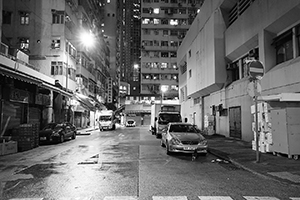Street scene at night, Canton Road, Mongkok, 9 February 2016