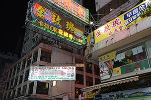 Signs and advertisements, Portland Street, Mongkok, 9 February 2016