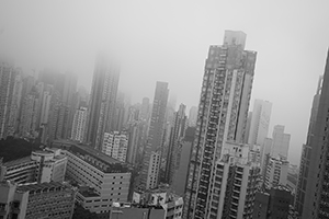 Buildings in Sai Ying Pun, viewed from an apartment in Sheung Wan, 12 February 2016