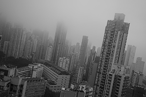 Buildings in Sai Ying Pun, viewed from an apartment in Sheung Wan, 12 February 2016