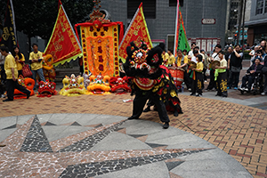 Lion dance performance for the Lunar New Year, Sheung Wan Cultural Square, 13 February 2016