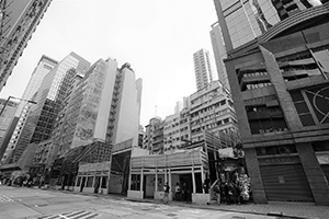 Street scene with a construction site, Queen's Road Central, Central, 14 February 2016