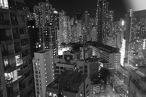 Sai Ying Pun at night, viewed from an apartment in Sheung Wan, 15 February 2016
