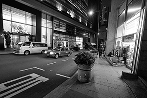 Street scene at night, Hollywood Road, 18 February 2016