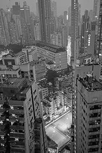 Li Sing Street playground at night, viewed from an apartment in Sheung Wan, 19 February 2016