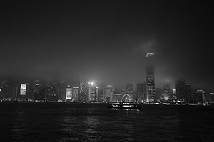Central and Victoria Harbour at night, 17 March 2016