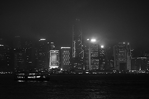 Central and Victoria Harbour at night, 17 March 2016