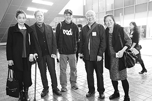 At the opening of an exhibition of work by Leong Ka Tai, Hong Kong Design Institute, Tseung Kwan O, 18 March 2016