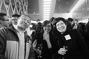 Guests at an exhibition opening, Hong Kong Design Institute, Tiu Keng Leng, 18 March 2016