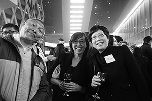 Guests at an exhibition opening, Hong Kong Design Institute, Tiu Keng Leng, 18 March 2016