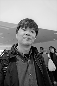 Photographer So Hing Keung, at an exhibition opening, Hong Kong Design Institute, Tseung Kwan O, 18 March 2016