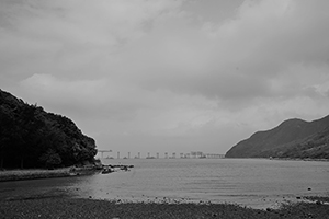 The Hong Kong -Zhuhai - Macau bridge under construction off Tai O, Lantau, 20 March 2016