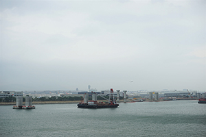 Construction of the Hong Kong - Zhuhai - Macau bridge, viewed from Lantau, 20 March 2016