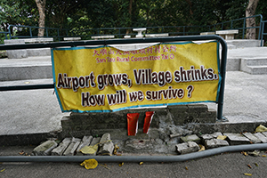 Protest banner placed by villagers, Lantau, 20 March 2016