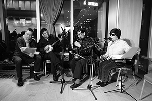 Music performance after an exhibition opening, Central, 21 March 2016