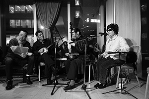 Music performance after an exhibition opening, Central, 21 March 2016