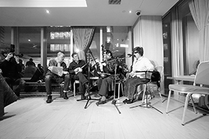 Music performance after an exhibition opening, Central, 21 March 2016