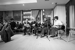 Music performance after an exhibition opening, Central, 21 March 2016