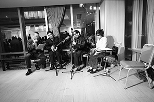 Music performance after an exhibition opening, Central, 21 March 2016