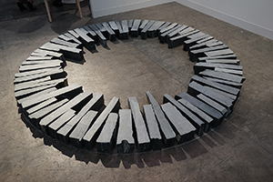 Richard Long sculpture on display in Art Basel, Convention and Exhibition Centre, Wanchai, 22 March 2016