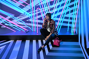 Op-art installation  by Tobias Rehberger for the MCM store, Entertainment Building, Central, as a satellite event of Art Basel, 23 March 2016