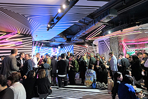 Op-art installation  by Tobias Rehberger for the MCM store, Entertainment Building, Central, as a satellite event of Art Basel, 23 March 2016