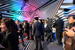 Op-art installation  by Tobias Rehberger for the MCM store, Entertainment Building, Central, as a satellite event of Art Basel, 23 March 2016