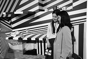 Op-art installation  by Tobias Rehberger for the MCM store, Entertainment Building, Central, as a satellite event of Art Basel, 23 March 2016