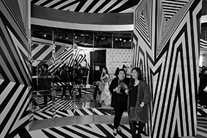 Op-art installation  by Tobias Rehberger for the MCM store, Entertainment Building, Central, as a satellite event of Art Basel, 23 March 2016