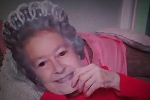 On a Skype call with my mother, who is playing with a mask, 26 March 2016