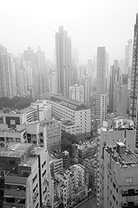 Buildings in Sai Ying Pun, viewed from an apartment in Sheung Wan, 7 March 2016