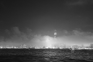 Victoria Harbour and Kowloon at night, 5 April 2016