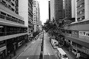 Lockhart Road, viewed from an overhead walkway, Wanchai, 8 April 2016