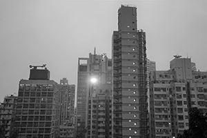 View towards Shek Tong Tsui from Pokfulam Road, 12 April 2016