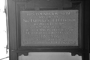 Foundation stone in the HKU Main Building, Pokfulam, 20 April 2016