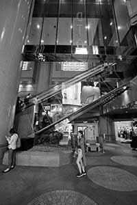 Reflection on an escalator, Times Square, Russell Street, Causeway Bay, 22 April 2016