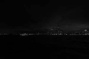 Kowloon and Victoria Harbour at night, viewed from Sheung Wan, 25 April 2016