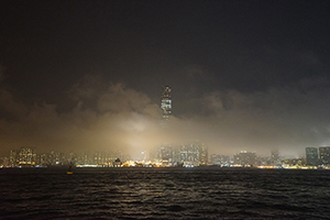 Victoria Harbour and Kowloon at night, 5 April 2016