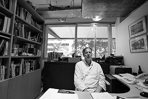 Gerard Henry in his office at the Alliance Francais, Wanchai, 23 May 2016