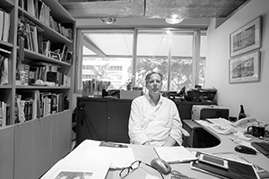 Gerard Henry in his office at the Alliance Francais, Wanchai, 23 May 2016