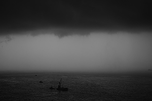 Dark clouds over Victoria Harbour, 6 June 2016