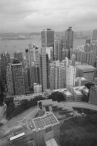 Pokfulam Road and Shek Tong Tsui, viewed from HKU, 7 June 2016