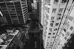 Possession Street and Lower Lascar Row, viewed from above, Sheung Wan, 27 June 2016