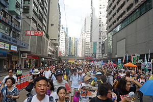 Annual protest march, Hennessy Road, Wanchai, 1 July 2016